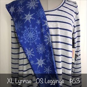 LuLaRoe OS snowflake leggings, BNWT